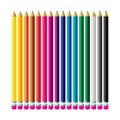 16 color pencils. Cector collection isolated illustration on white background.